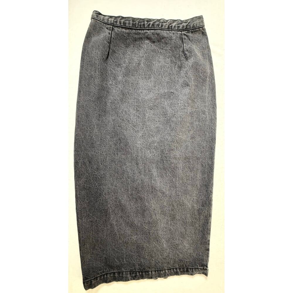 Vintage Paris Blues Black Maxi Denim Skirt
Size 11